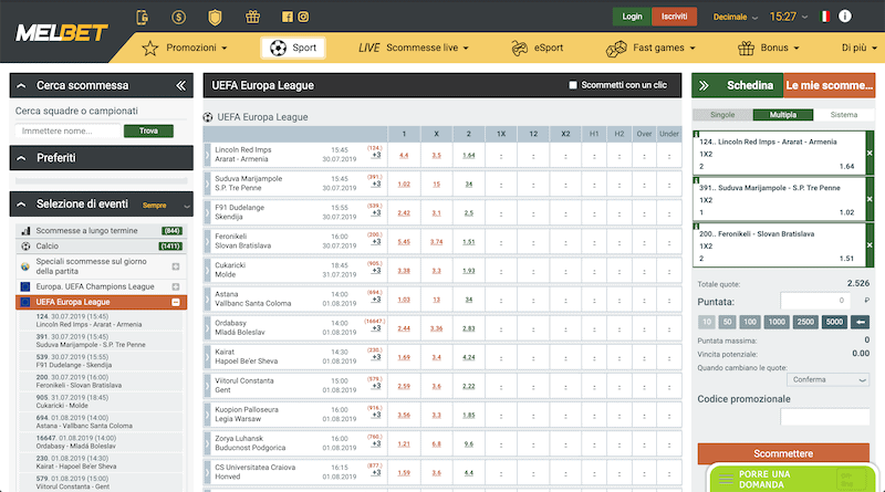 Scommesse Sportive su Melbet