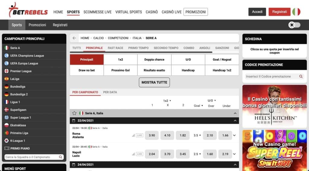 scommesse sportive betrebels