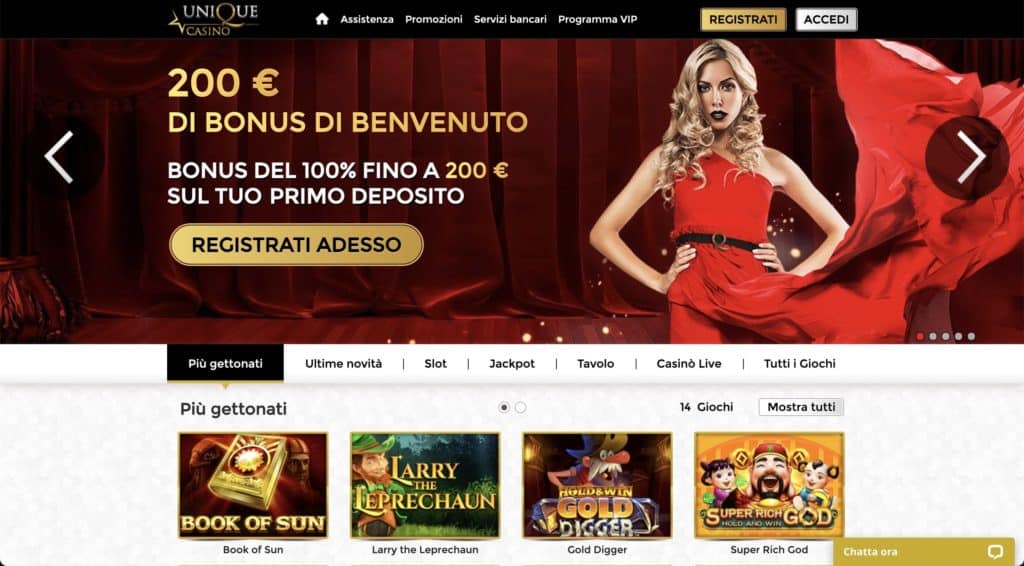 Unique casino - pagina principale