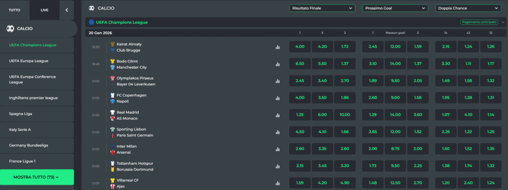 betcollect scommesse sportive
